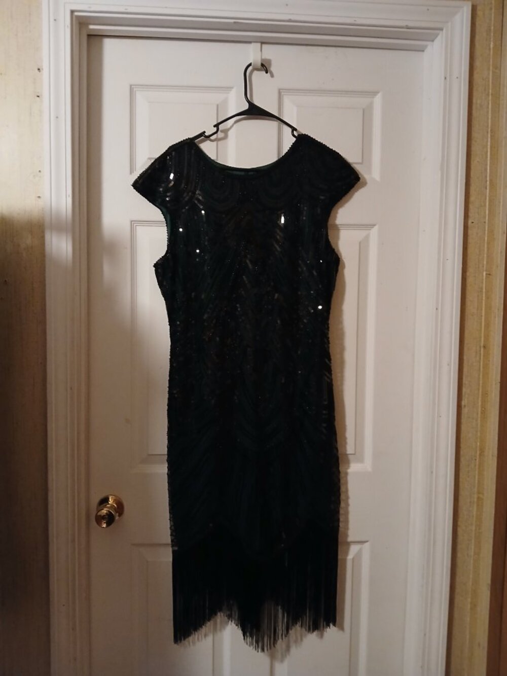 Vintage-Inspired Sequin Fringe Cocktail Dress